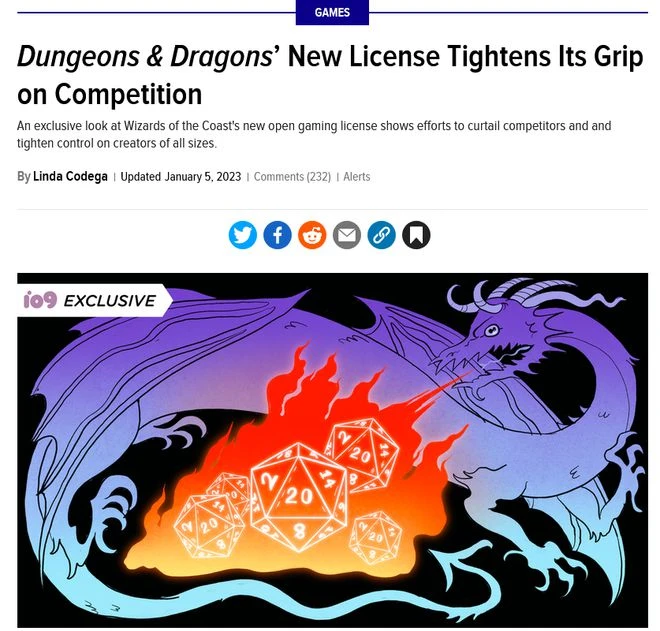 《龍與地下城》新許可頒發草案泄露引發爭議