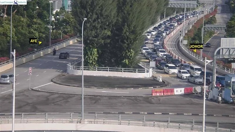 大年初二 新山關卡離境處人山人海