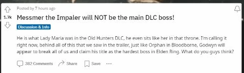 《老頭環》玩家猜測：梅瑟莫不會是DLC的最終BOSS