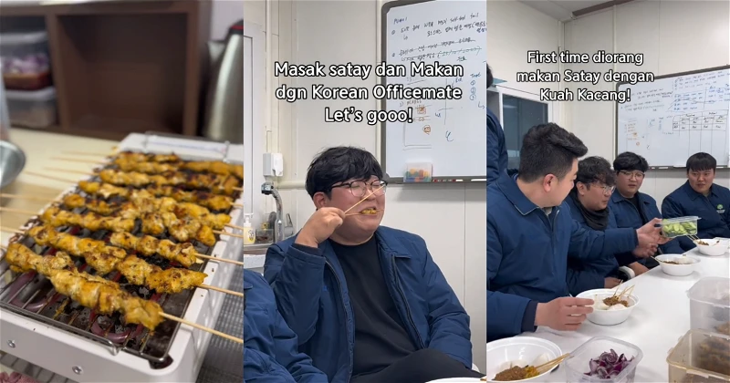 旅韓大馬男子分享國民美食沙爹　韓國同事嘗後讚不絕口