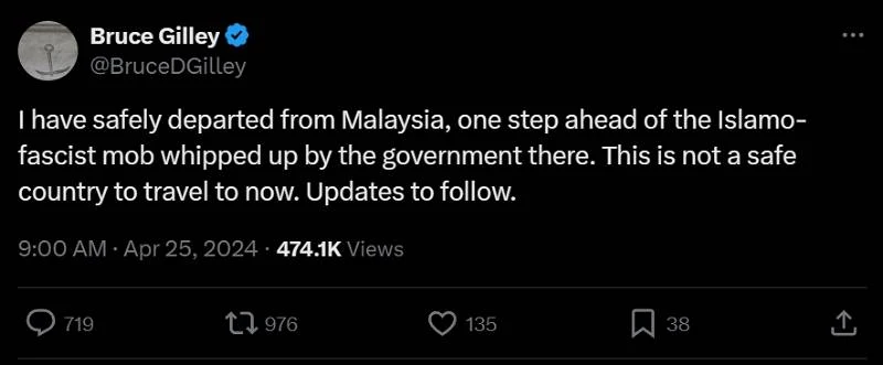 斥政府煽動伊斯蘭法西斯 美國教授:大馬不安全