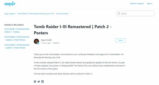 回來了！蘿拉海報將重新回歸《古墓麗影1-3復刻版》