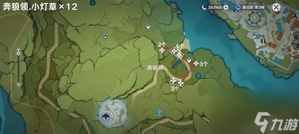 原神4.5小燈草採集路線圖介紹 原神4.5小燈草怎麼快速獲取