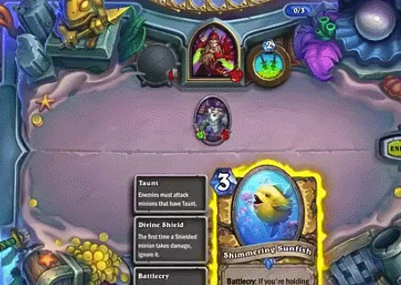 《爐石傳說》沉沒之城聖騎士新卡閃光翻車魚效果 閃光翻車魚圖鑑