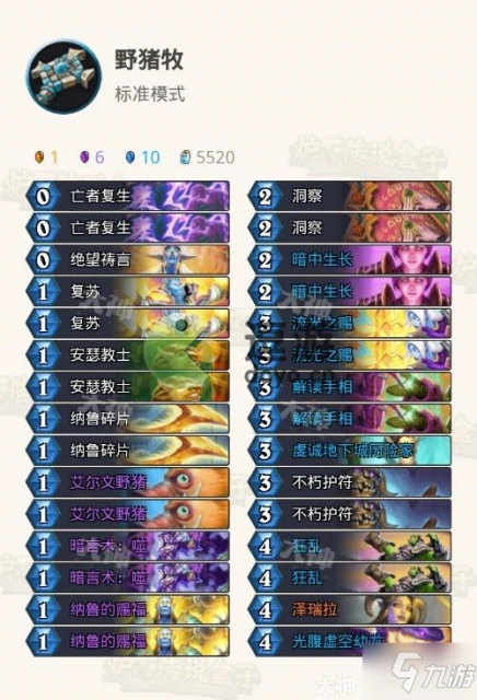 爐石傳說野豬牧卡組搭配2022