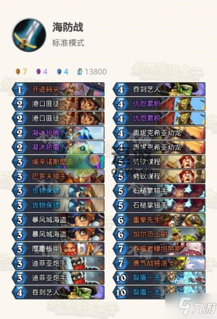 爐石傳說海防戰卡組代碼分享