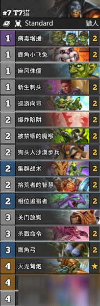 《爐石傳說》暗月馬戲團T1T7獵卡組怎麼搭配 暗月馬戲團T1T7獵卡組搭配攻略