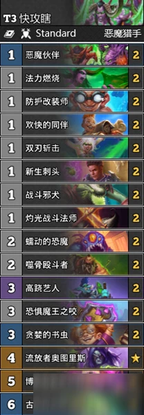 《爐石傳說》T3快攻瞎卡組怎麼搭配 T3快攻瞎卡組搭配推薦