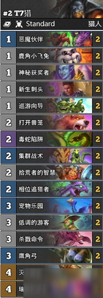 《爐石傳說》暗月馬戲團T3T7獵卡組怎麼搭配 T3T7獵卡組搭配攻略