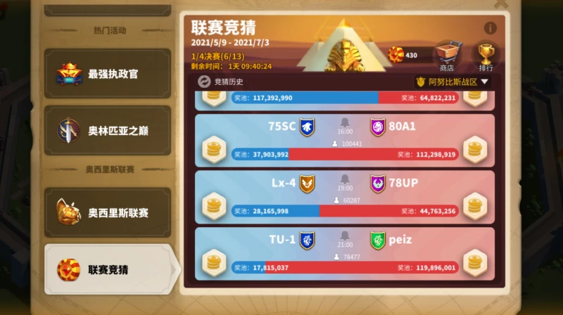 萬國覺醒奧西里斯聯賽冠軍分析 奧西里斯冠軍競猜攻略