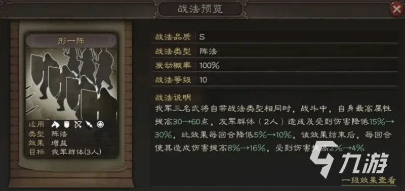 三國志戰略版一陣效果怎麼樣 形一陣效果介紹