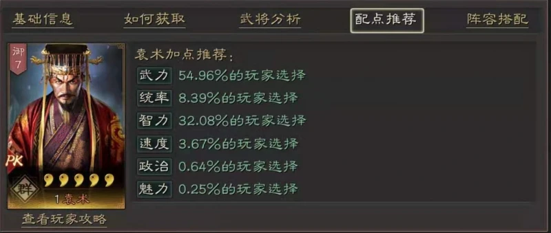 三國志戰略版S8袁術怎麼加點 袁術加點介紹