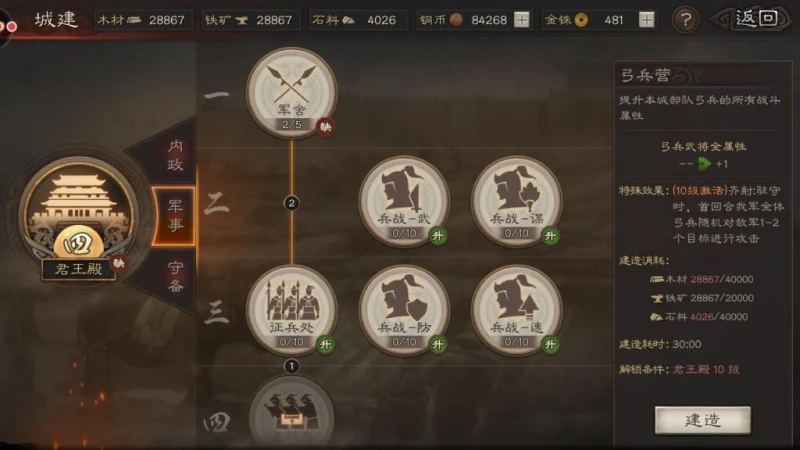 三國志戰略版軍事系統詳解 軍事建設攻略