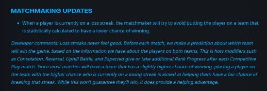 暴雪默認《守望2》匹配機制有問題:越輸隊友勝率越低