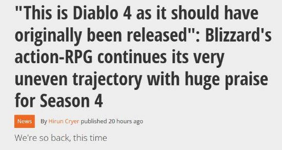 終於好起來了！《暗黑4》新賽季引媒體好評