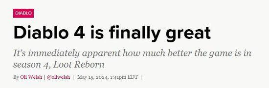 終於好起來了！《暗黑4》新賽季引媒體好評