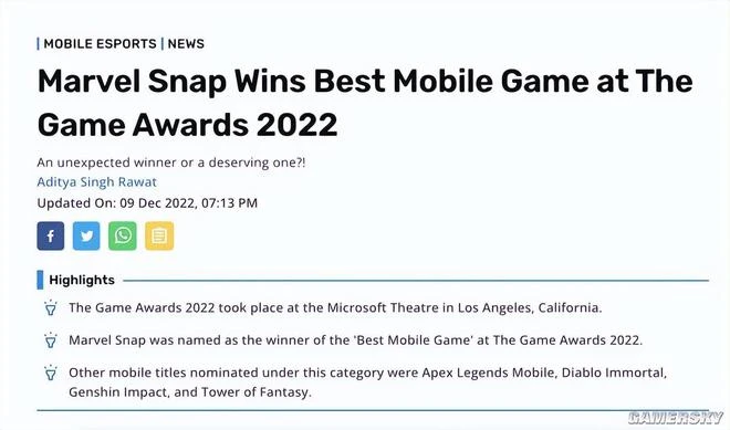 爐石之父新作？TGA最佳手游的含金量無需多言