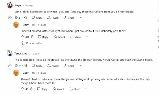 樂高大神！玩家用樂高積木自製《曠野之息》世界地圖