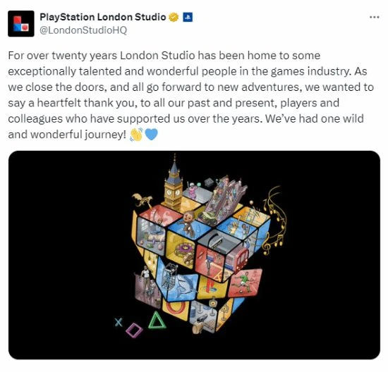 PS倫敦工作室發文告別：我們經歷了瘋狂而美妙的旅程