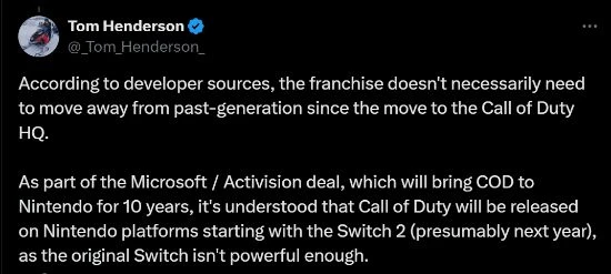 曝微軟計劃《使命召喚21》登陸NS2：大機率不能首發