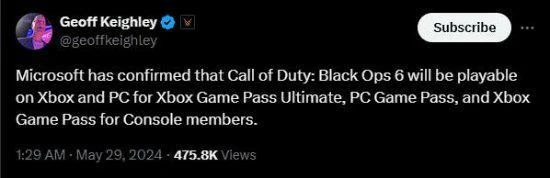 微軟確認：《使命召喚21》將登陸所有層級XGP！