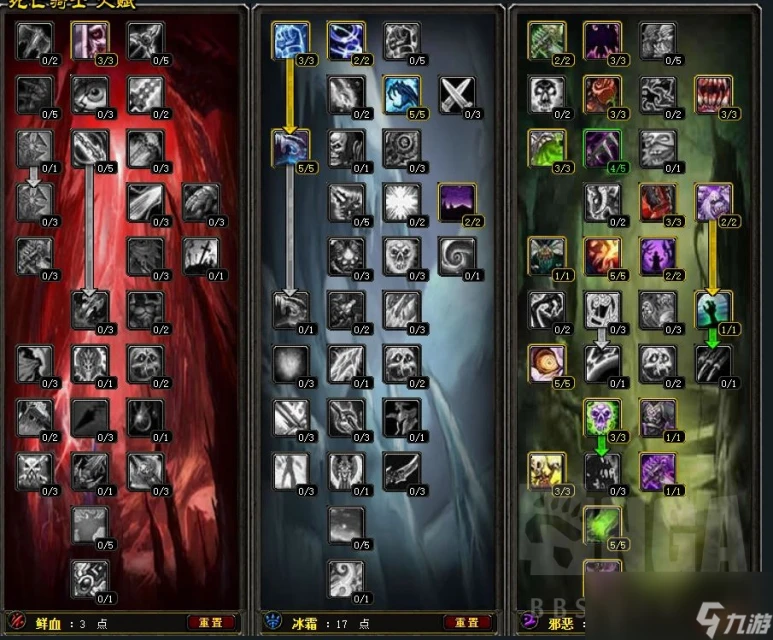 魔獸世界wlk邪DK天賦雕文選擇