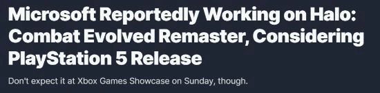 曝微軟正重製初代《光環》！或考慮在PS5平台發布