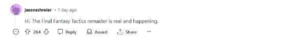 知名記者傑森確認：《最終幻想戰略版RE》真實存在