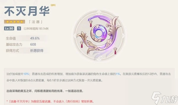 原神不滅月華武器強度怎麼 原神不滅月華武器強度介紹