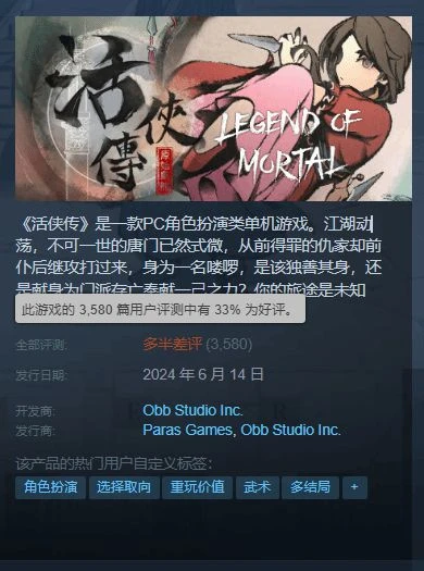 《活俠傳》Steam多半差評 骰子決定命運