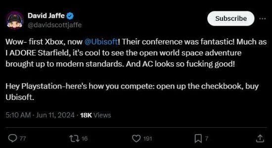 《戰神》創作者敦促索尼收購育碧：《AC影》太酷了