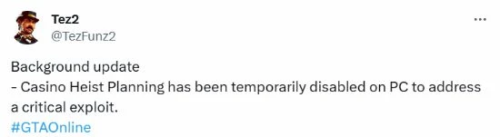 等下再搶!《GTAOL》PC版賭場豪劫因漏洞被暫時禁用