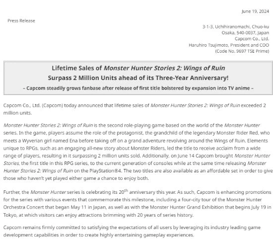 《怪物獵人物語2》累計銷量達200萬 上周剛登陸PS4