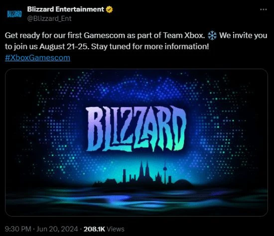 暴雪：將首次跟隨Xbox團隊 參加科隆遊戲展！