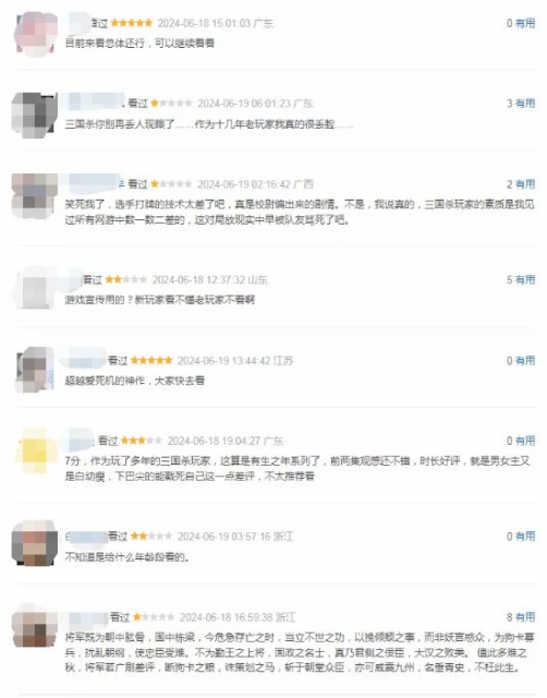 三國殺動畫豆瓣評論出爐：一覺醒來全球水平下降百倍