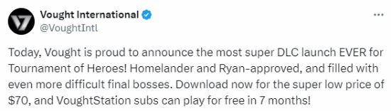 《黑袍》整活推出超英遊戲dlc：boss難度高 僅售70刀