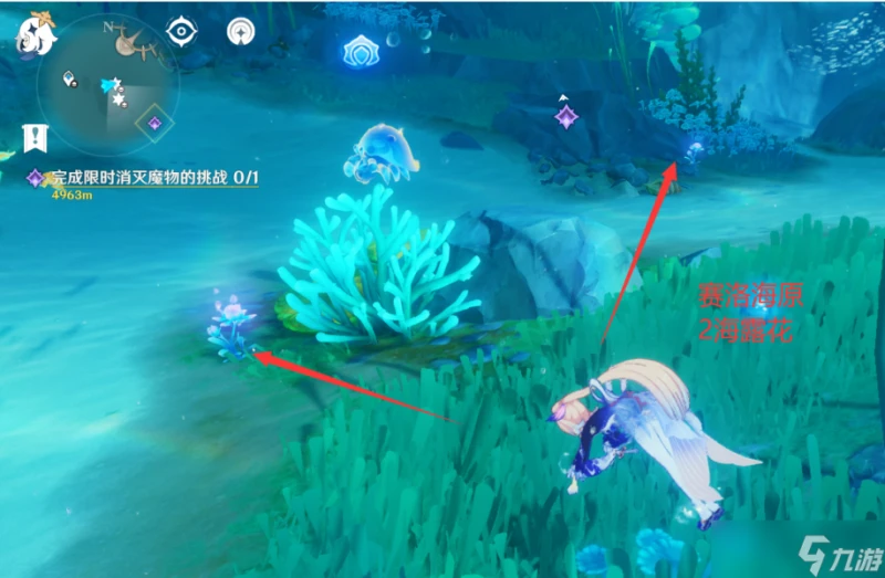 原神 V4.7攻略   希格雯突破材料   海露花採集 水下部分