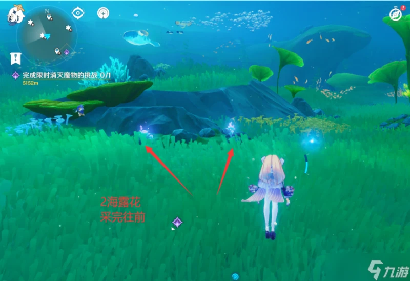 原神 V4.7攻略   希格雯突破材料   海露花採集 水下部分