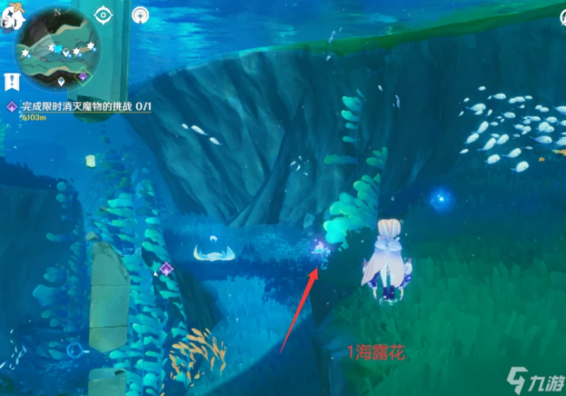 原神 V4.7攻略   希格雯突破材料   海露花採集 水下部分