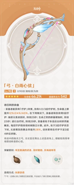 《原神》白雨心弦武器技能都有啥 白雨心弦武器技能強度介紹