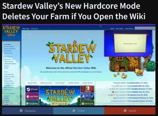 洋蔥新聞成真！星露谷最硬核的Mod：查百科自動刪檔