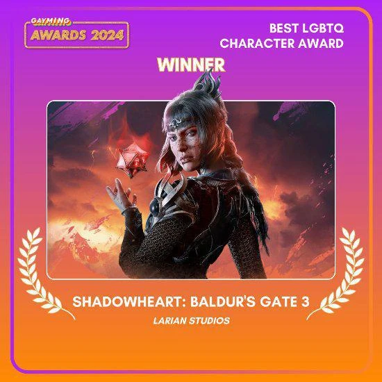 《博德3》獲年度最佳LGBT遊戲 影心成最佳角色