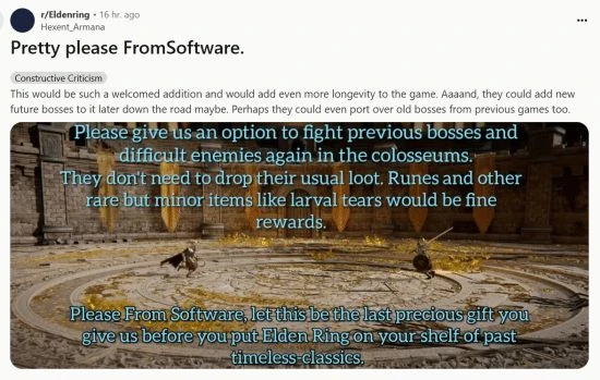 《老頭環》玩家希望可以重打BOSS 黑魂2就曾實現