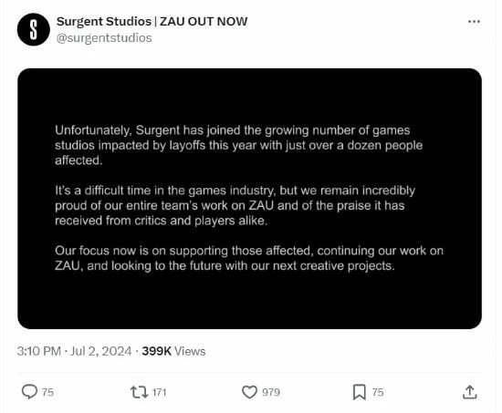 又一家SweetBaby開發商走向倒閉 玩家們大呼"好似"