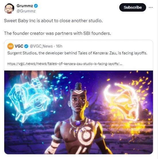 又一家SweetBaby開發商走向倒閉 玩家們大呼"好似"