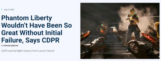 CDPR：若沒有《2077》的差評 資料片不會如此出色