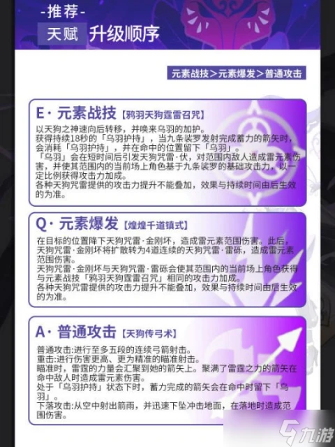 原神 V4.7角色攻略   九條裟羅培養攻略