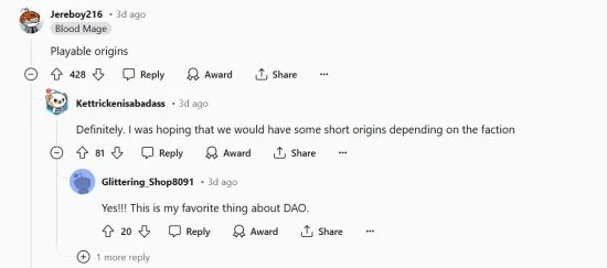 隨著"起源"機制回歸 玩家希望《龍騰4》角色背景可玩
