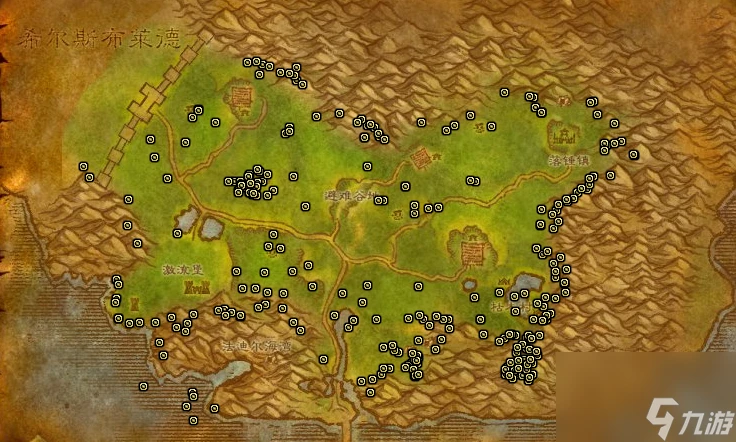 魔獸世界阿拉希高地礦點分布圖