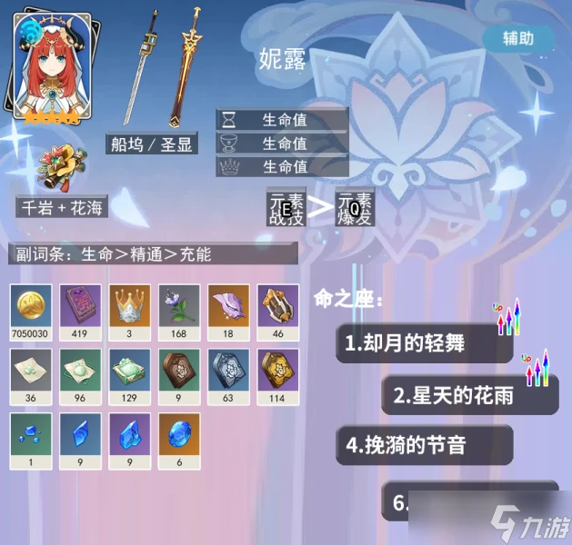 原神 V4.8攻略   上半 娜維婭 與 妮露 一圖流及武器抽取建議